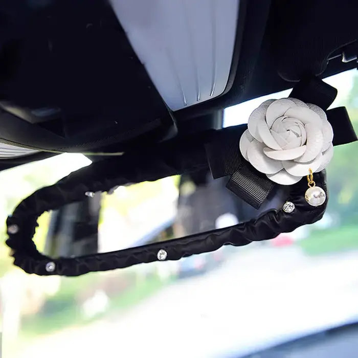 Accessoires d'intérieur de voiture fleur de camélia