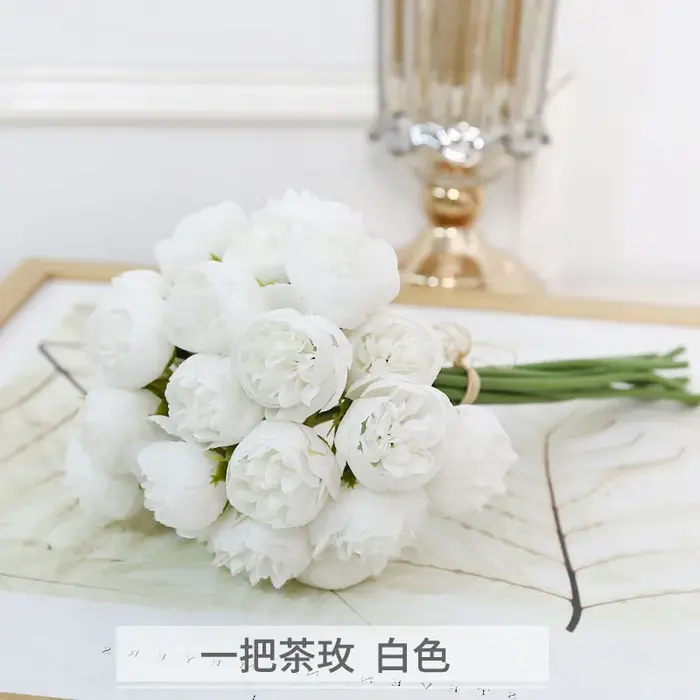 Simulation de fleur, thé, rose, projet de décoration, fausse fleur d'extérieur, accessoires de tourn
