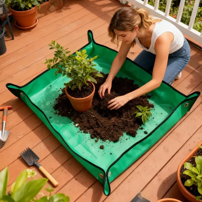 Tapis de repottage pour plantes d'intérieur