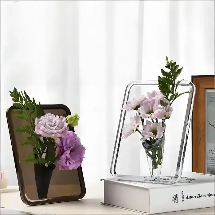 ㈃ Vase à fleurs en acrylique transparent