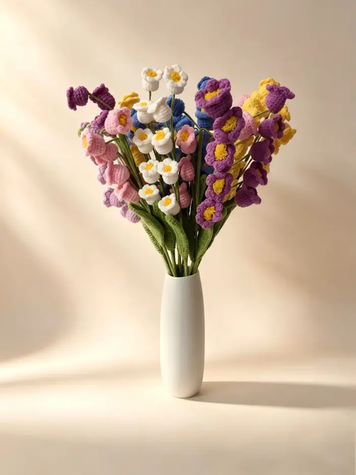 Linglan-Bouquet de Fleurs Artificielles Fait à la Main