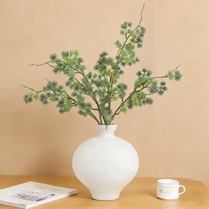 3 pièces de plantes artificielles en plastique à aiguilles de pin