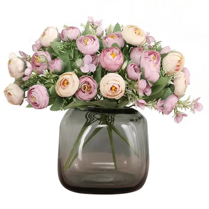 Vases de roses à thé multicolores pour décoration de maison