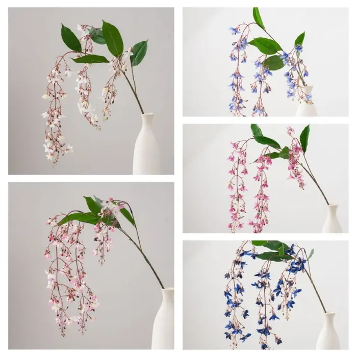 6 pièces de plantes vertes artificielles en soie
