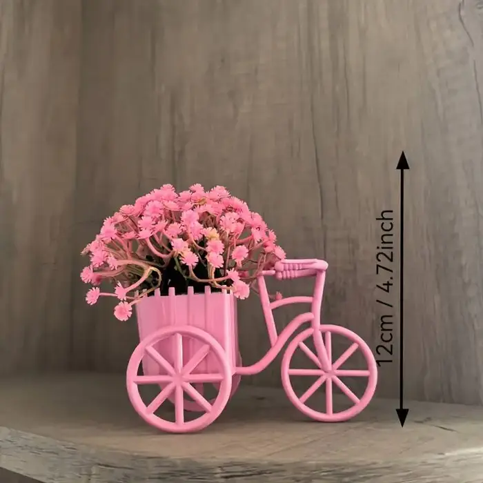 Panier de fleurs de vélo de style moderne de luxe léger avec de belles fleurs artificielles et souff