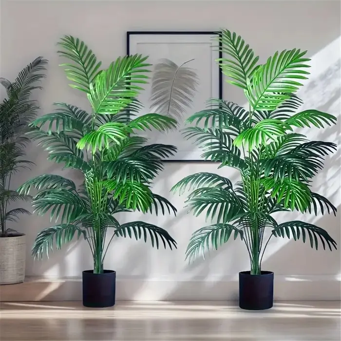 1PC Palmier Areca artificiel à 24 feuilles, plantes vertes réalistes, arbres artificiels adaptés à la décoration de chambre, de salon et d'extérieur