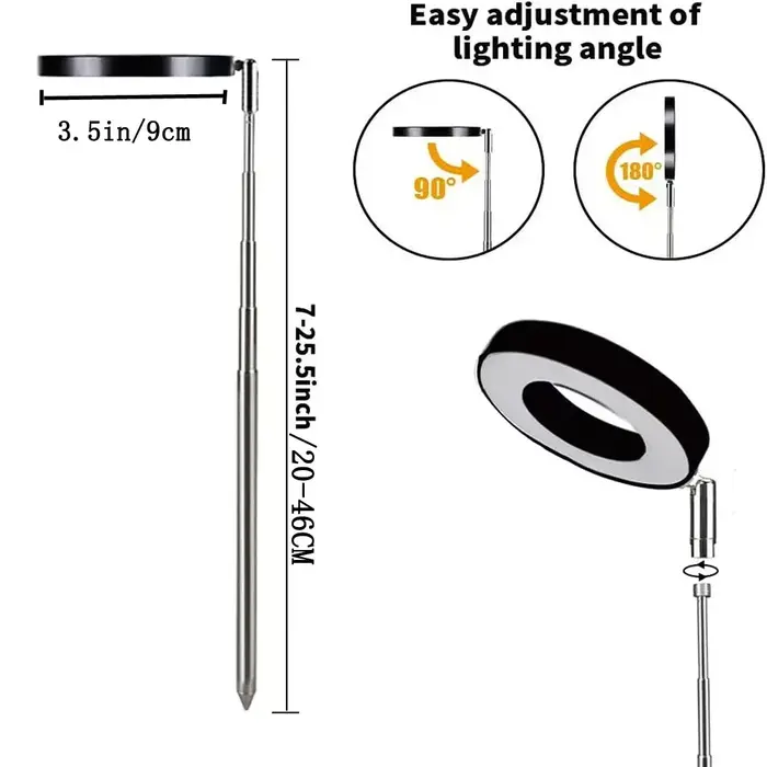 Lampe LED pour la croissance des plantes, lampe pour plantes en pot à spectre complet, tube télescopique inséré dans le sol, lumière blanche USB réglable.