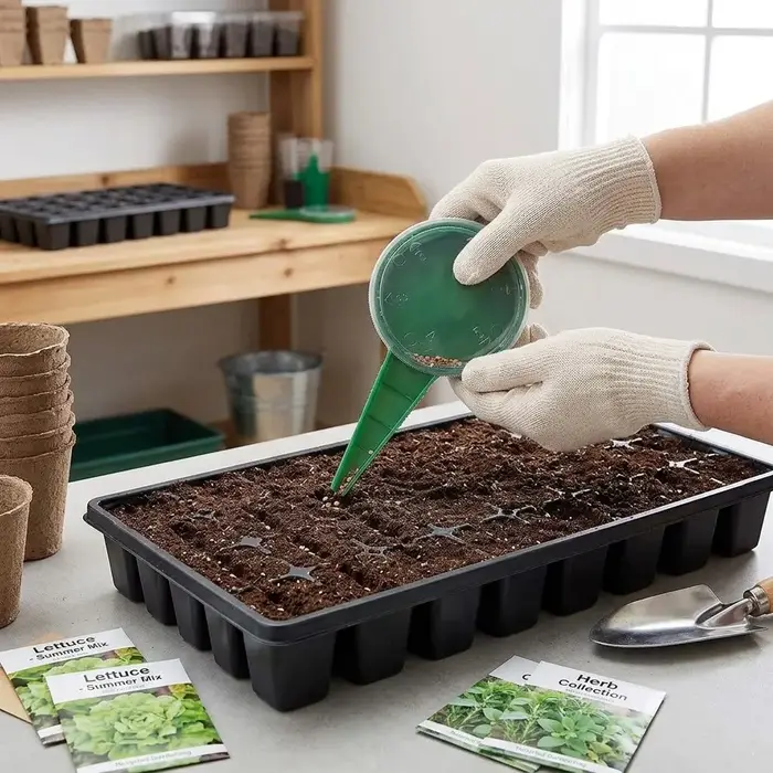 Semoir à graines, fournitures de jardinage, semoir manuel pour fleurs et plantes, pour systèmes hydroponiques, pots en plastique, pots de jardin, jardin domestique