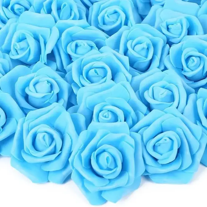 100 pièces Simulation fleurs 7cm mousse Roses tête bricolage mariée tenant fleur mariage décoration de la maison