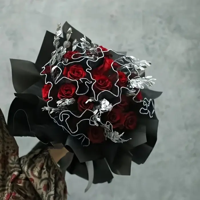 Bouquet ondulé plissé pour la saint-valentin