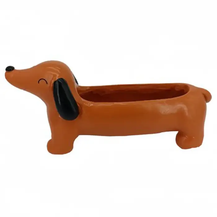 Pot de fleurs en résine en forme de Teckel, jardinière esthétique pour plantes succulentes, pot de f