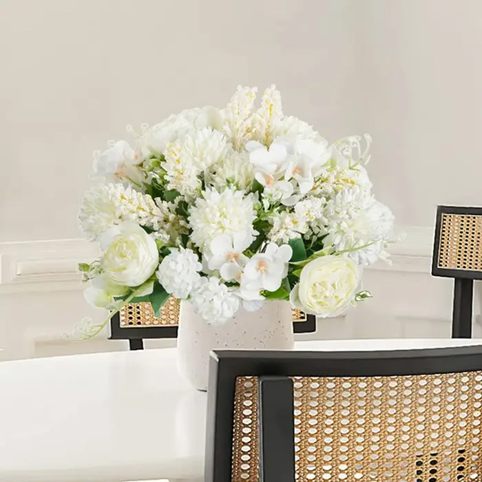 Fleurs artificielles brodées boules pivoines couronne de mariage maison chambre Table jardin extérieur décor