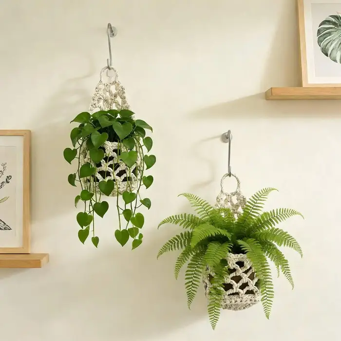 Support de plante en macramé