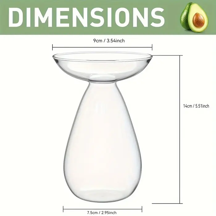Vase de démarrage de graines d'avocat Vase de plantation d'avocat en verre transparent Bouteille hydroponique d'avocat simple et exquise pour jardinière en croissance
