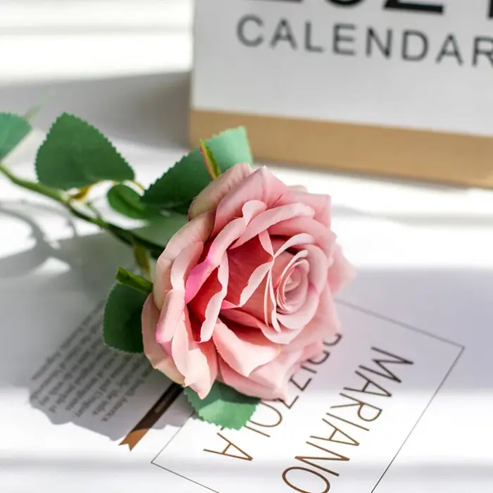 Roses artificielles en soie simples de style nordique, fausses plantes, pour un Bouquet de mariage,