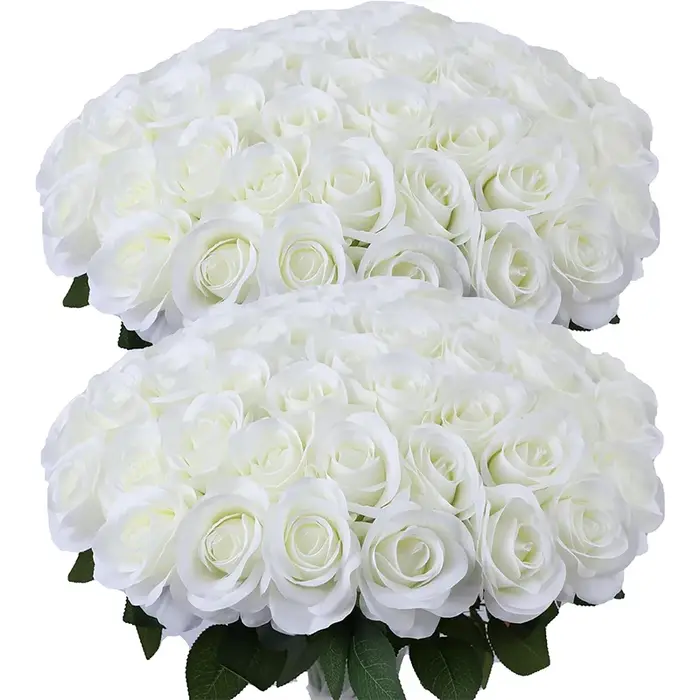 52 roses bordeaux artificielles