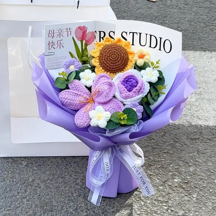 Bouquet de fleurs au crochet