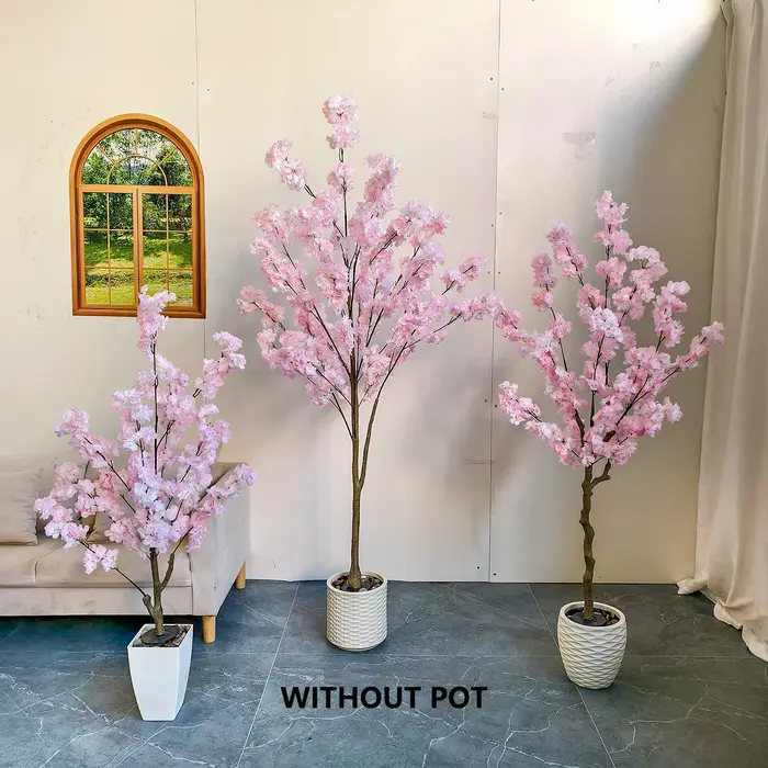Arbre à fleurs de cerisier rose artificiel de 120-180 cm