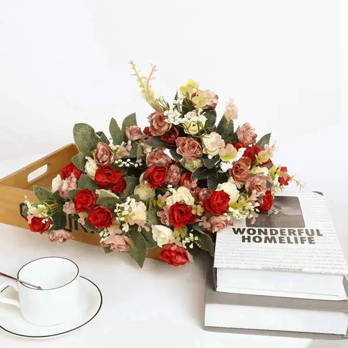 Rose artificielle en soie