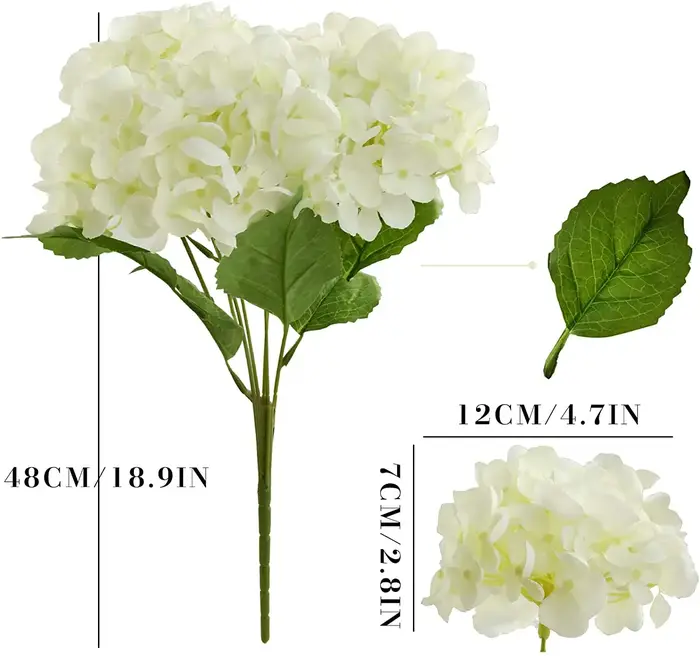 Hortensia fleurs en soie rose