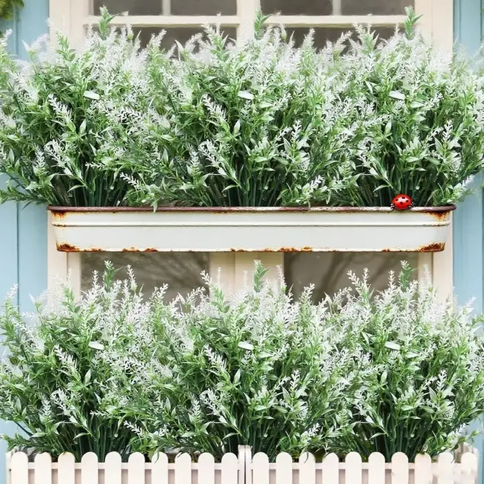 6Pcs Plante Artificielle Lavande Bouquet De Mariage Maison Chambre Ornement Extérieur Jardin Cour Festival Décor BRICOLAGE Cadeau Produit Décoratif