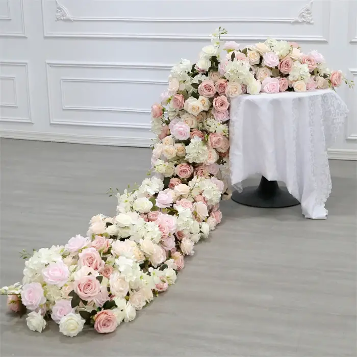 Rangée de fleurs artificielles Uflower 200cm 100cm 50cm – Décoration florale pour centre de table de