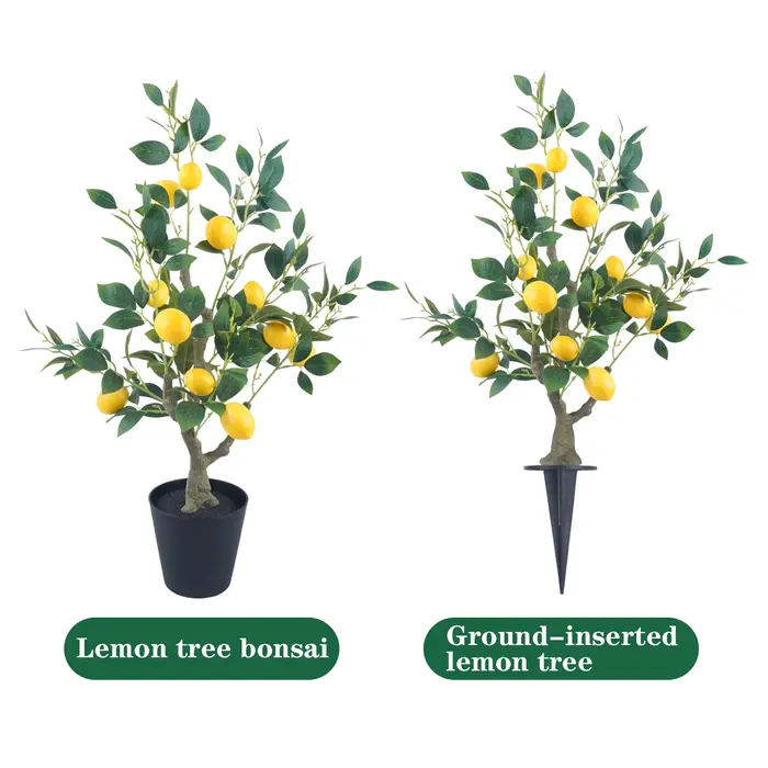 Uflower Arbre artificiel citronnier avec pot