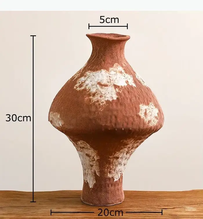Vase en céramique vintage, fleurs artificielles, pot décoratif, décoration de bureau, œuvre d'art ab