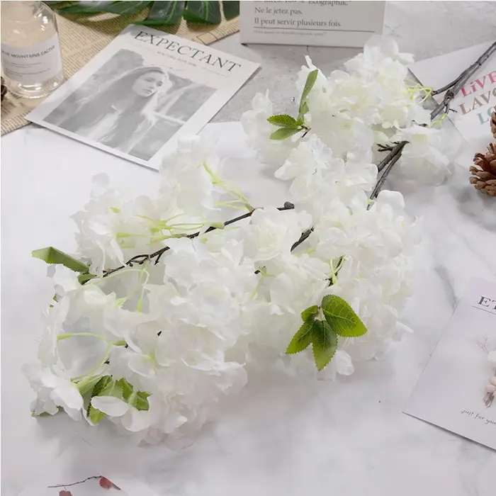 Fleur de cerisier artificielle rose blanc