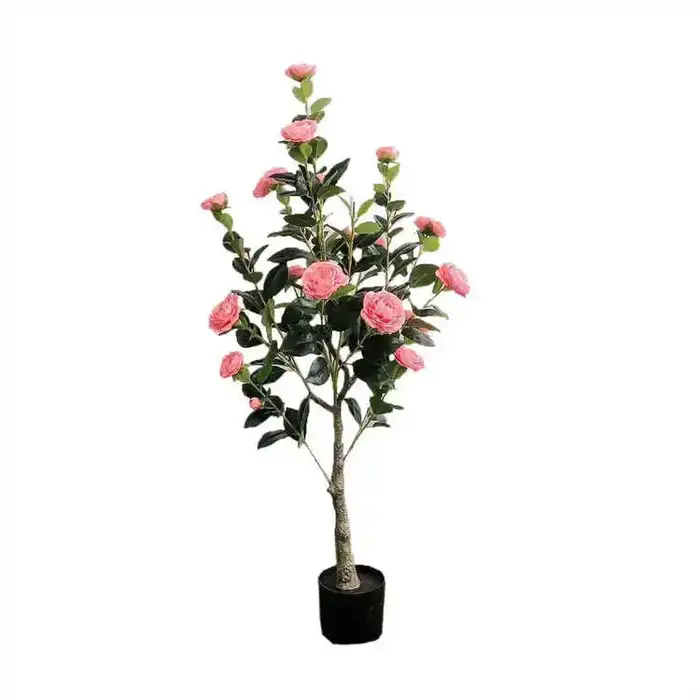 Camélia plantes artificielles arbre haute Faux décor maison mariage noël pâques nouvel an plastique vert décoration verdure fleurs