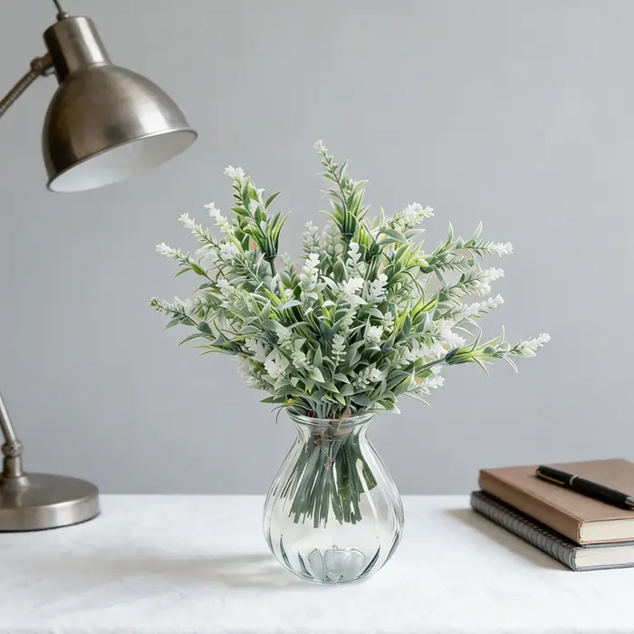 8 Têtes Fleurs Artificielles En Plastique Lavande De Mariage Décoratives Couronnes Homr Vase pour Maison Scrapbook Saint Valentin
