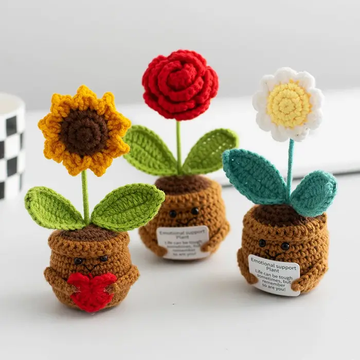 Fleur au Crochet, support émotionnel positif et amusant