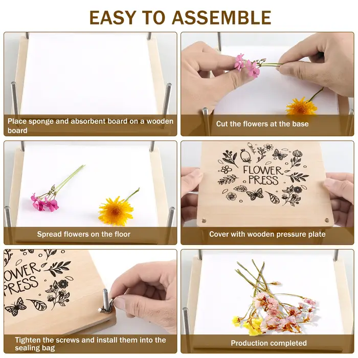 Kit de presse à fleurs professionnel en bois