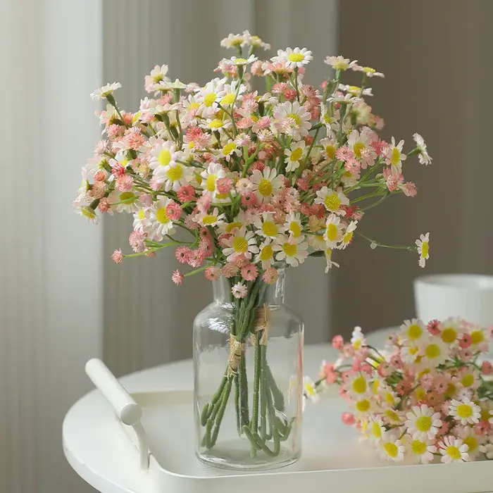 Camomille fleur artificielle table à manger européenne petite marguerite fausse