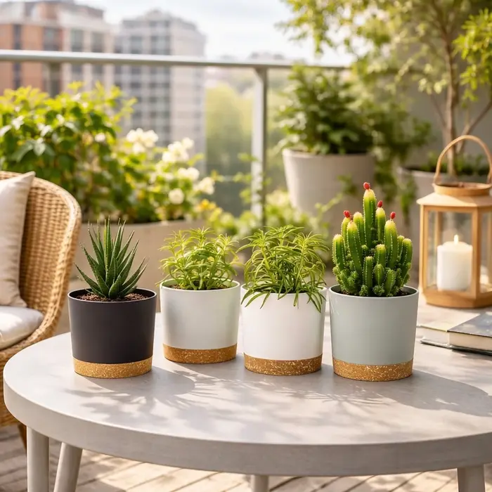 Lot de 2 pots de fleurs ronds de 6