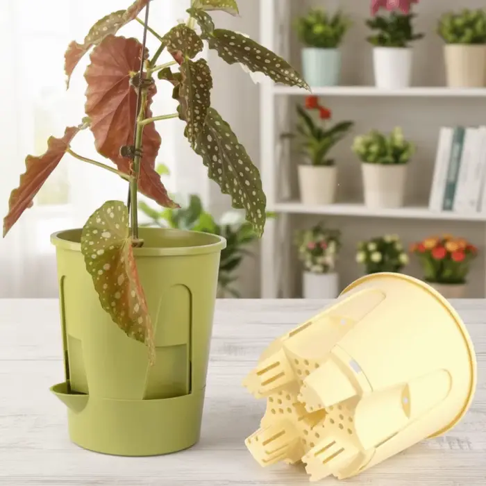 Pot de fleurs auto-absorbant en plastique