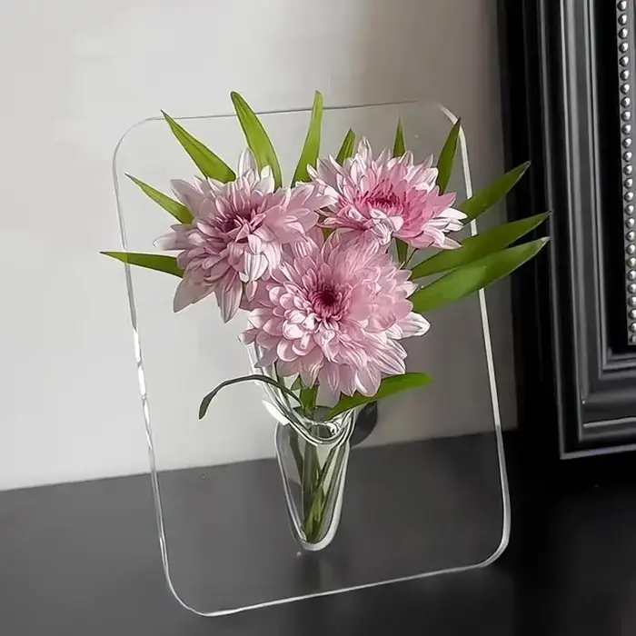 Vase à fleurs en acrylique transparent