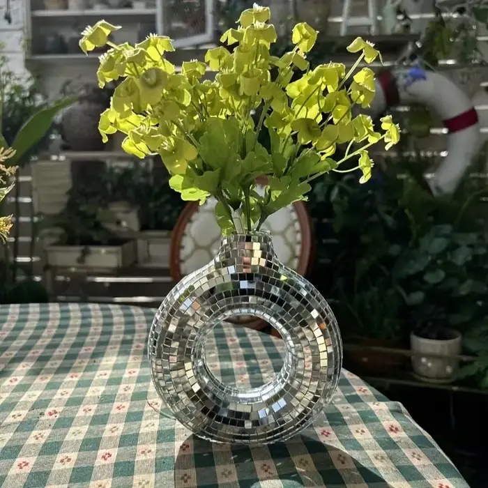 1 vase circulaire, pot de fleurs moderne pour la décoration de la maison