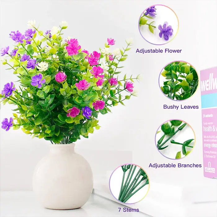 4 paquets de plantes artificielles résistantes aux UV