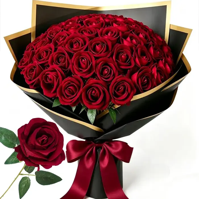 Roses artificielles en velours