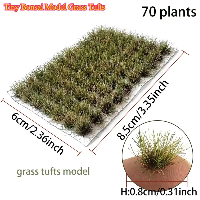 Petits touffes d'herbe modèle bonsaï – 70/91 statiques pour décoration de scène d'artisanat de jardin Miniature