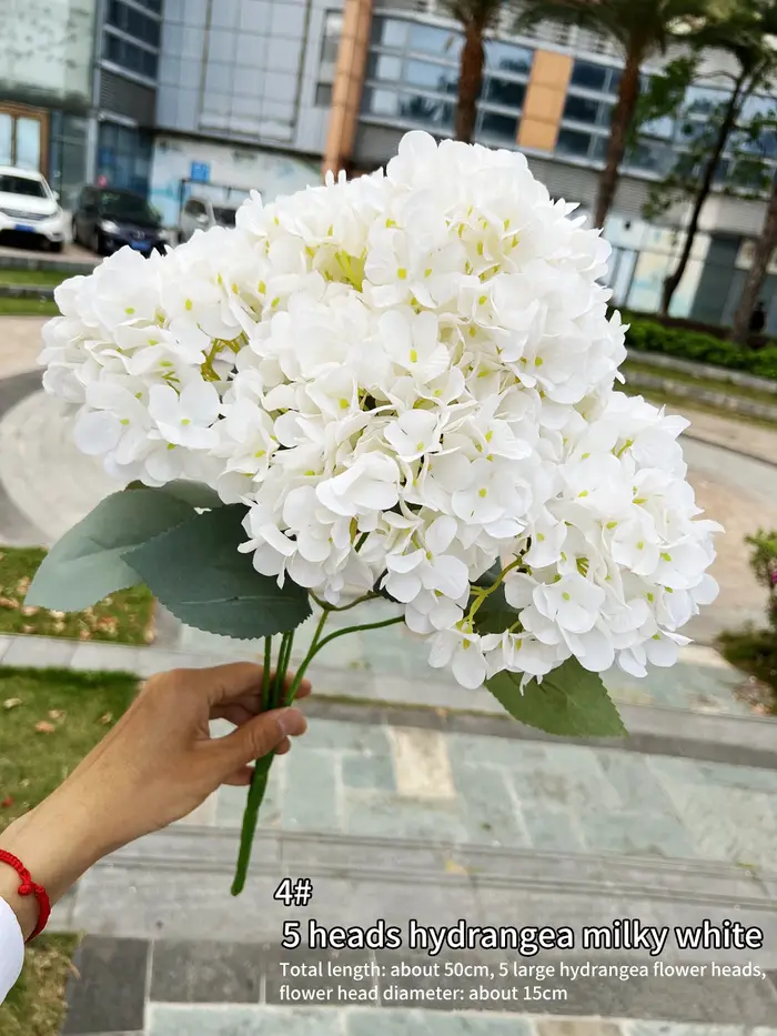 Grand Bouquet Macrophylla Hortensia Artificiel, Toucher Vraiment, Grande Tête, Patients DIY, Maison,
