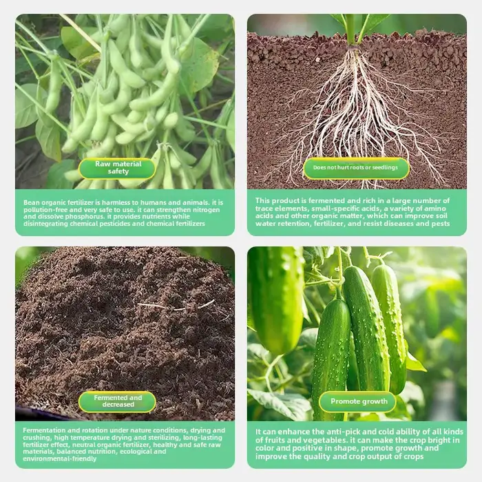 Engrais organique de repas de soja pour la fermentation de jardin de légumes à domicile et bactéries organiques de plantes végétales en pot pourri