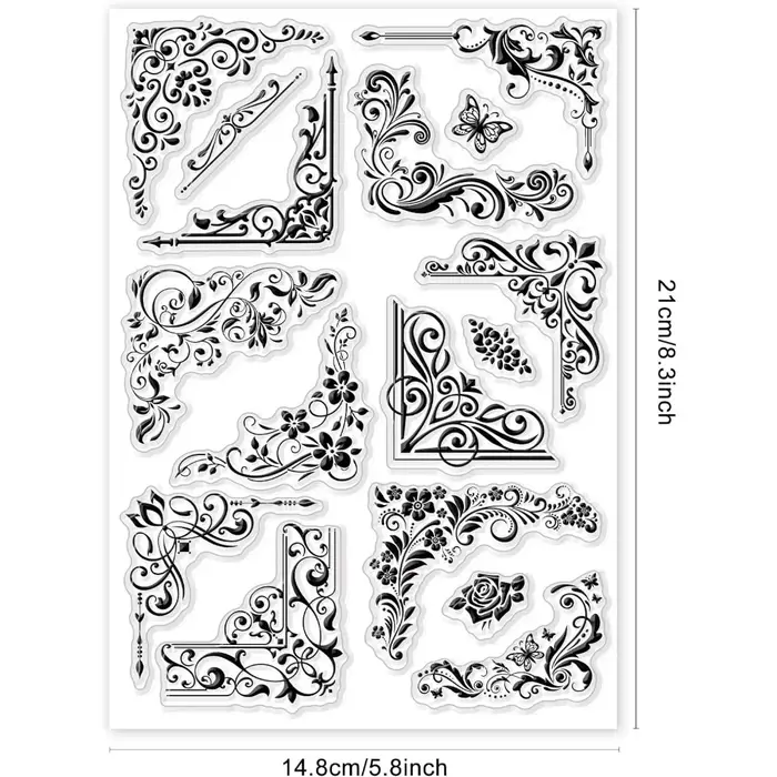 Timbres transparents en dentelle de fleurs