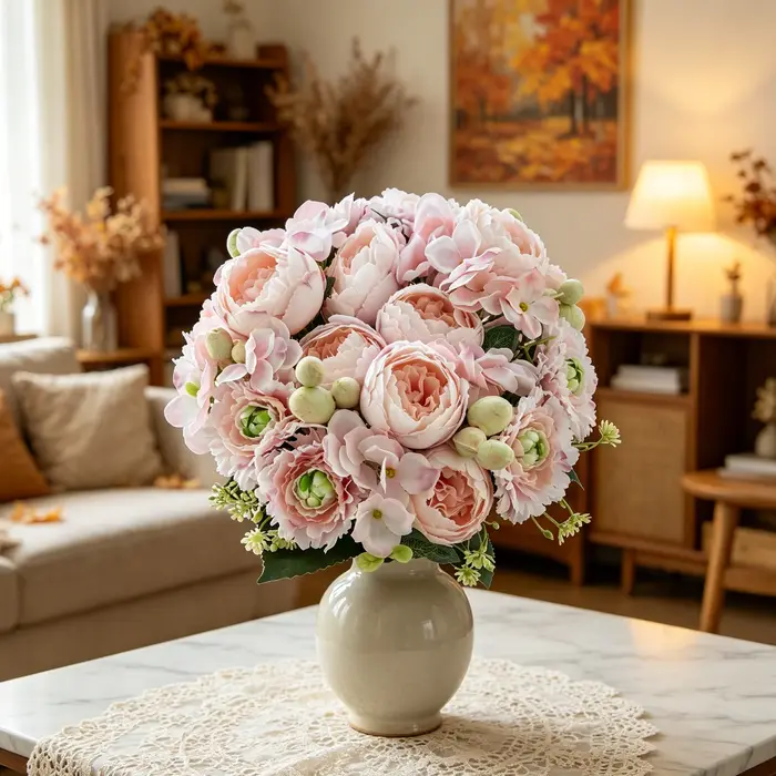 Fleurs Artificielles en Soie Rose Vénus pour Festival