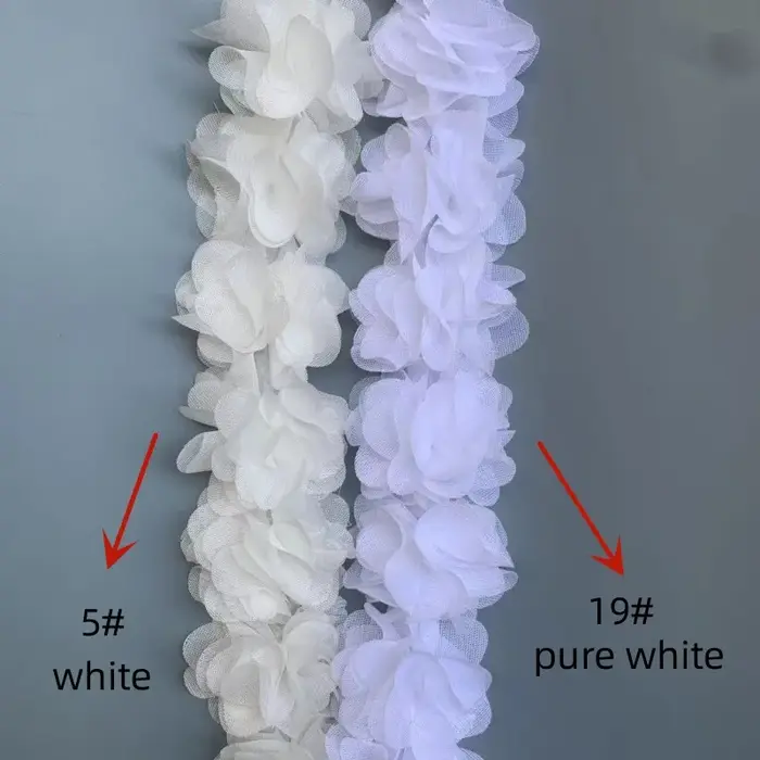 Fleurs en mousseline de soie 3D