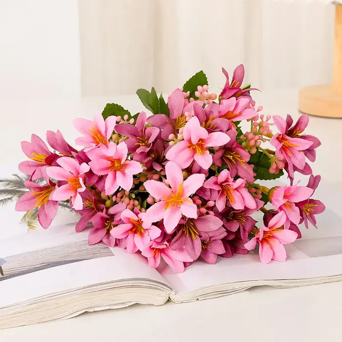 Bouquet de 18 lys calla artificiels en soie pour décoration de table de mariage