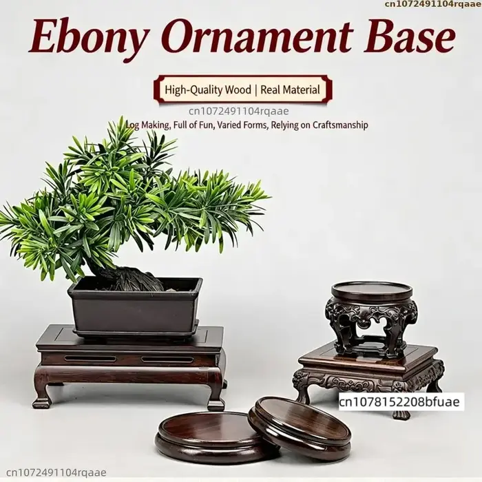 Support de Plante Rond Simple en Bois Massif