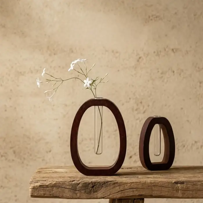 Petit vase en bois simple