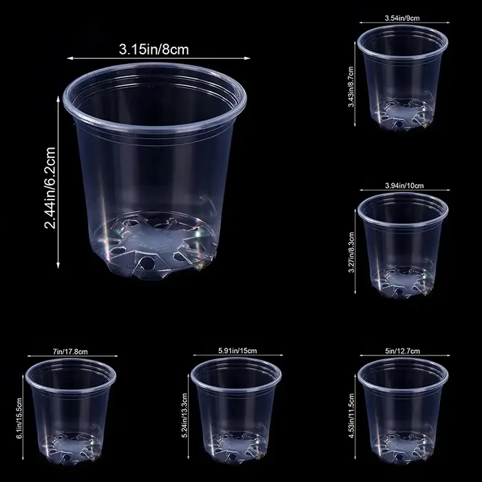 【TG】 5 pots de pépinière transparents de 3 à 6 pouces